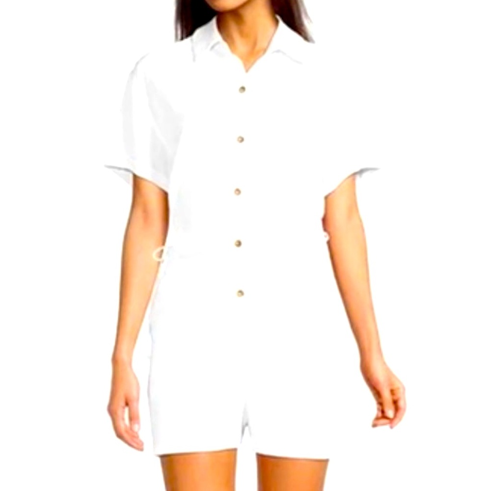 Every Short Sleeve Button Down Collar Drawstring … - image 1